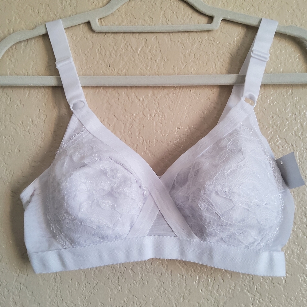 Instant Shaping By Plusform Wireless Unpadded Full Coverage Lace Bra 36A